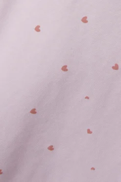 Pijama de manga curta com estampa de coração