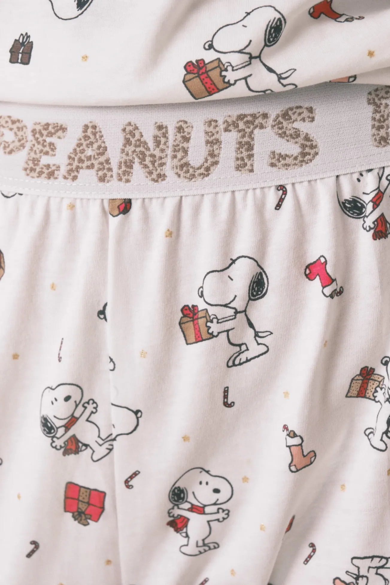 Pijama longo 100% algodão branco Snoopy