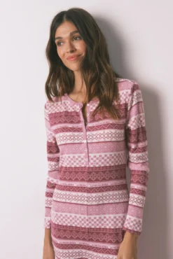 Pijama macacão longo com borda