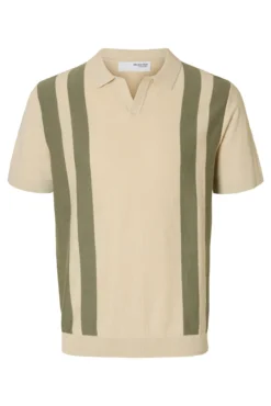 Polo de malha com gola aberta