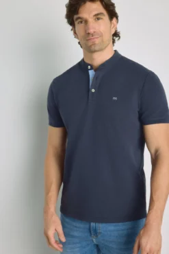 Polo de manga curta gola mao