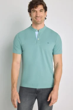 Polo de manga curta gola mao
