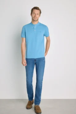 Polo de manga curta gola mao