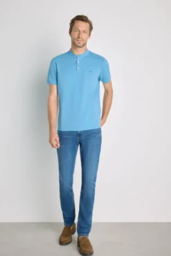 Polo de manga curta gola mao