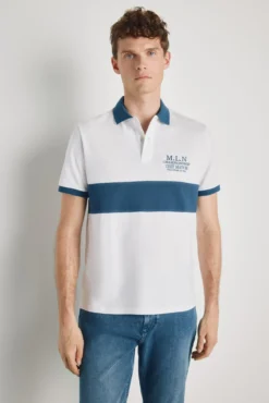 Polo de riscas de manga curta