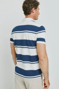 Polo de riscas de manga curta