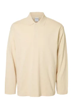 Polo jacquard de manga manga 100% algodão orgânico