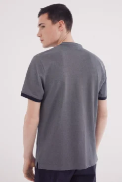 Polo piqué bloco oxford mao slim fit