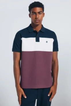 Polo piqué color block de corte regular