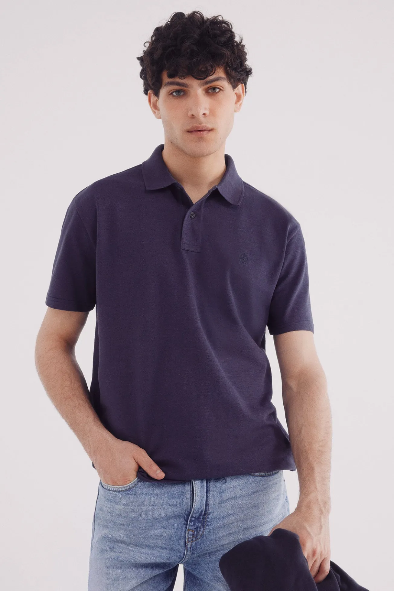 Polo piqué de cor extravagante de regular fit