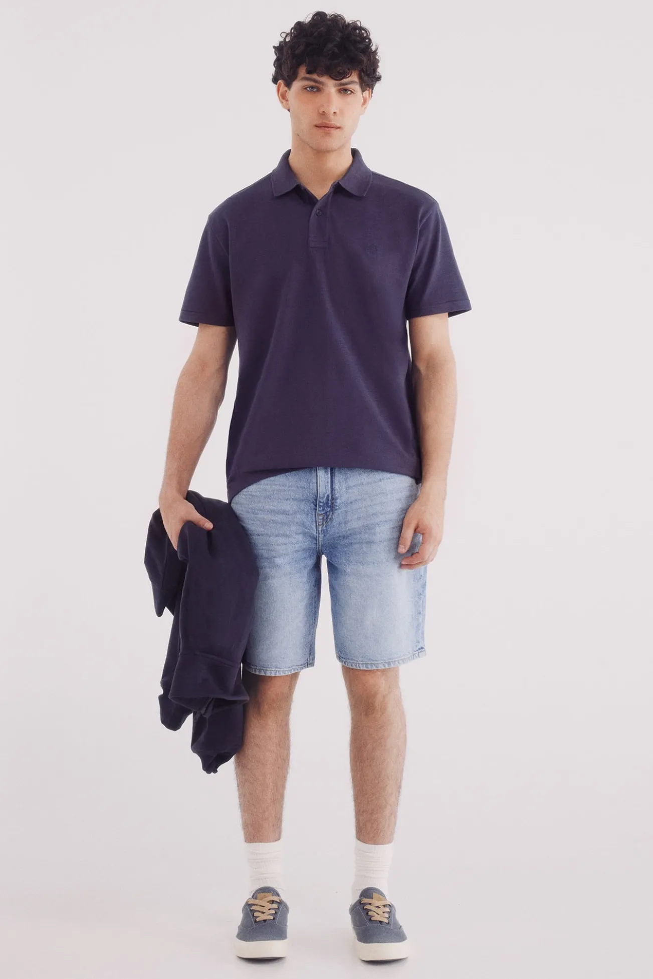 Polo piqué de cor extravagante de regular fit
