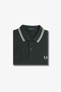 Polo piqué de manga comprida masculina