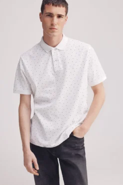 Polo piqué estampado integralmente regular fit