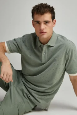Polo piqué estampado integralmente regular fit
