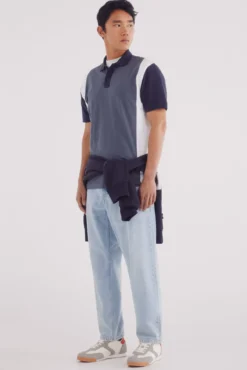 Polo piqué riscas vertical regular fit