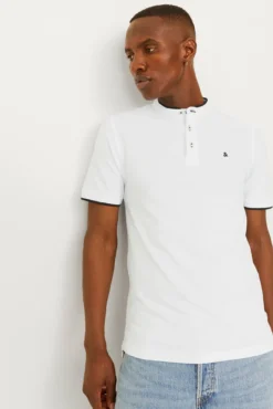 Polo slim fit em algodão