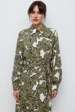 Print midi shirt dress