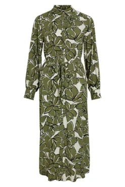Print midi shirt dress