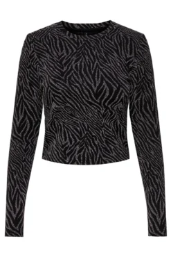 Pré-mamã preto de lurex para maternidade
