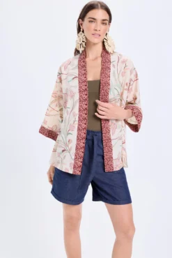 Quimono curto estampado