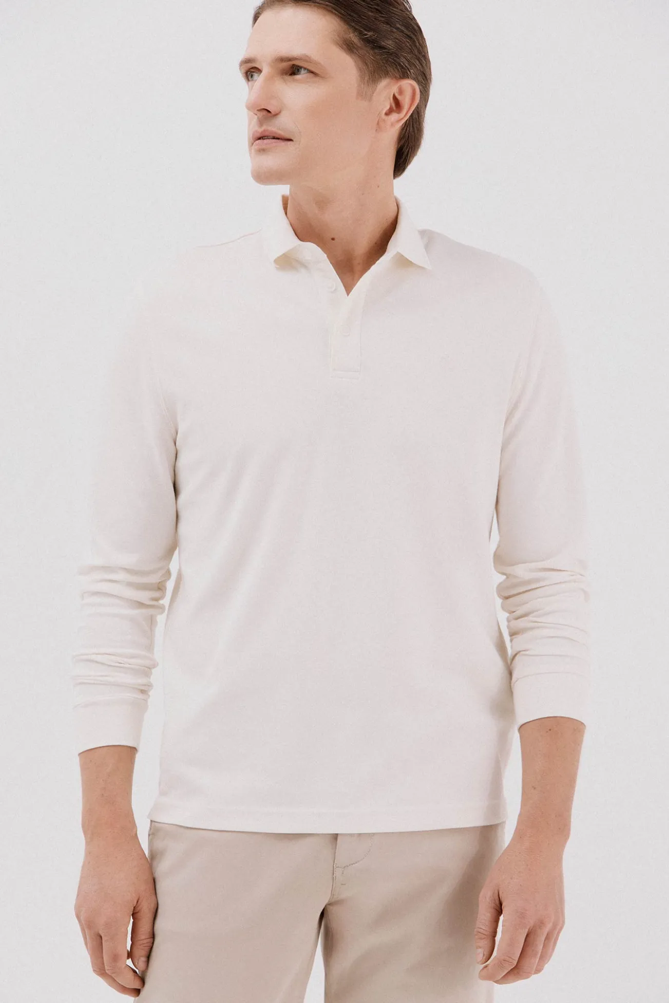 -Regular fit-Piqué fabric-Long sleeve, placket with buttons and embroidered logo on the chest-Shirt cuffs with button-By buying our cotton products, you're supporting our investment in the Better Cotton initiative. This product has bee