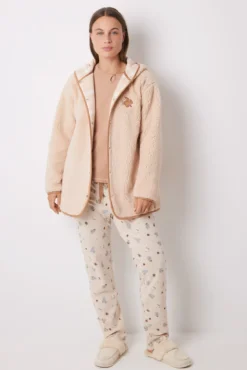 Robe curto de borrego arenoso
