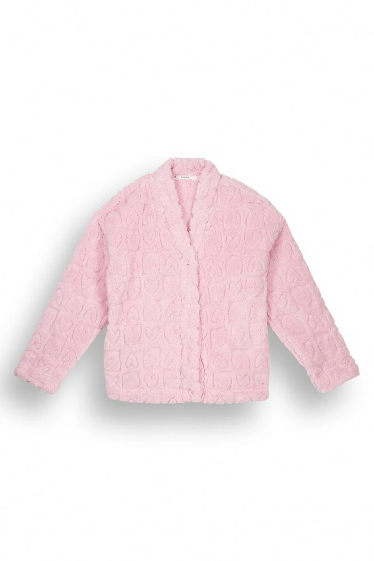 Robe curto rosa com corações de cabelo fofo