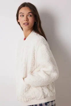 Robe de manga curta em borrego