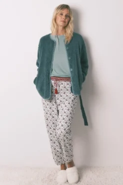 Robe estilo túnica de pelo verde