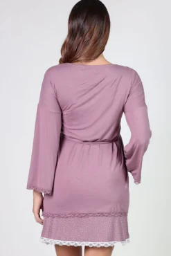 Robe pré-mamã com detalhes de renda