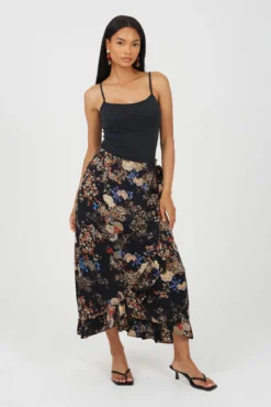 Saia com estampado floral