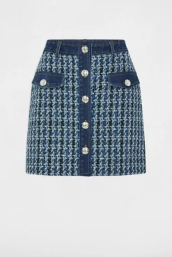 Saia curta de tweed