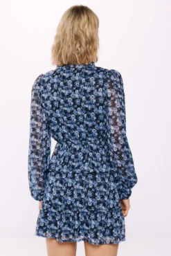 Saia de chiffon lurex estampada