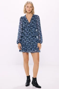 Saia de chiffon lurex estampada