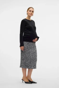 Saia de lantejoulas para maternity