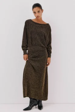 Saia de malha com lurex