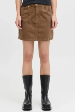 Saia de veludo cotelê slim fit