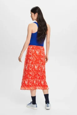 Saia estampada midi evasé