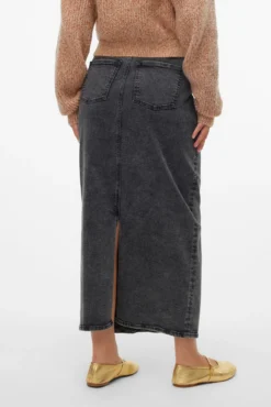 Saia jeans longa maternity