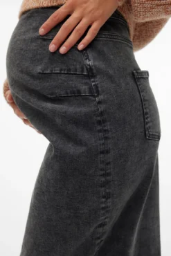 Saia jeans longa maternity