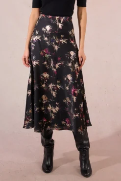 Saia longa com estampado floral