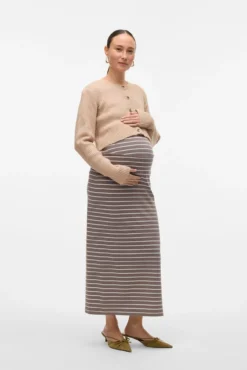 Saia longa de maternity em algodão