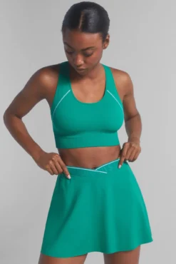 Saia microfibra verde roupa de ginástica interior