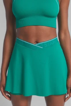 Saia microfibra verde roupa de ginástica interior