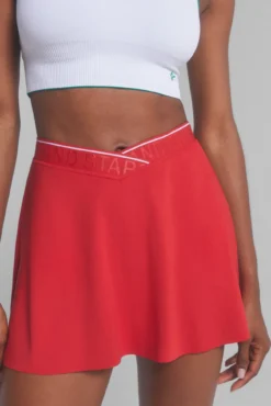 Saia microfibra vermelha roupa de ginástica interior