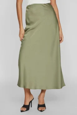 Saia midi acetinada