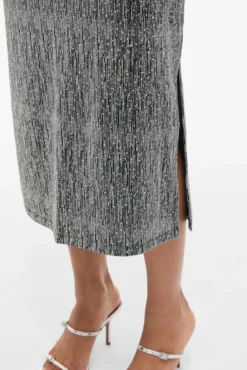 Saia midi com glitter