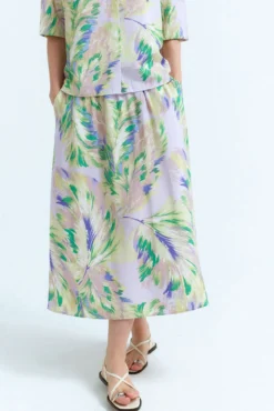 Saia midi com viscose