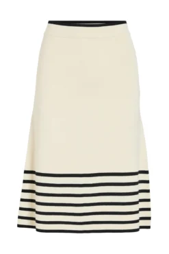 Saia midi de malha com viscose