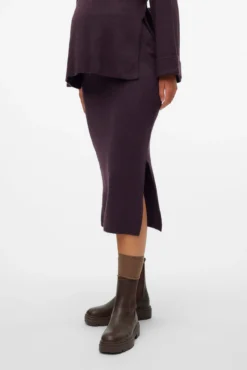 Saia midi de malha maternity